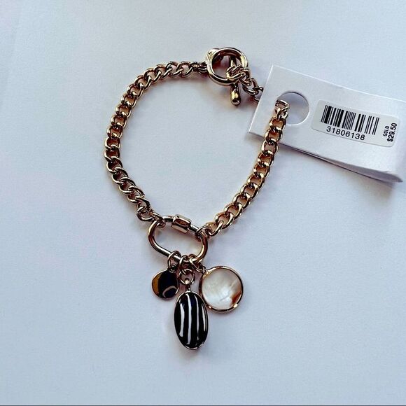 LOFT Bracelet Gold Tone Charm Accent Bracelet Toggle Closure - Picture 6 of 12